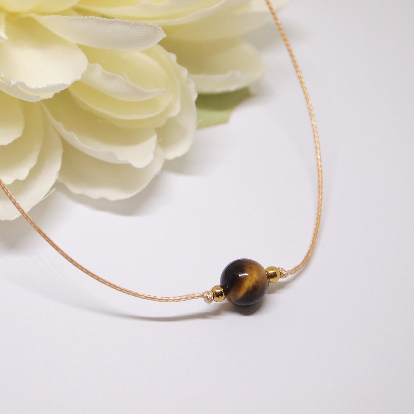 single bead tiger eye choker for sacral chakra