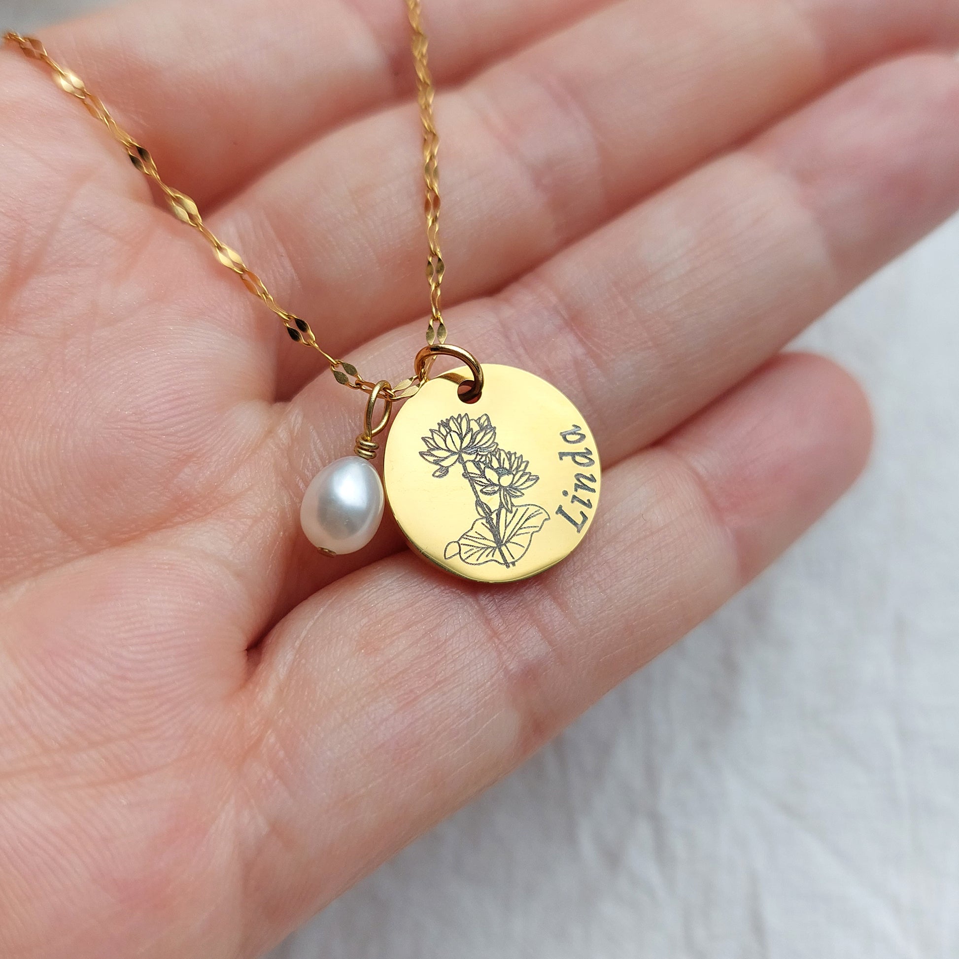 mēneša zieda kaklarota, sieviešu personalizēta rotaslieta