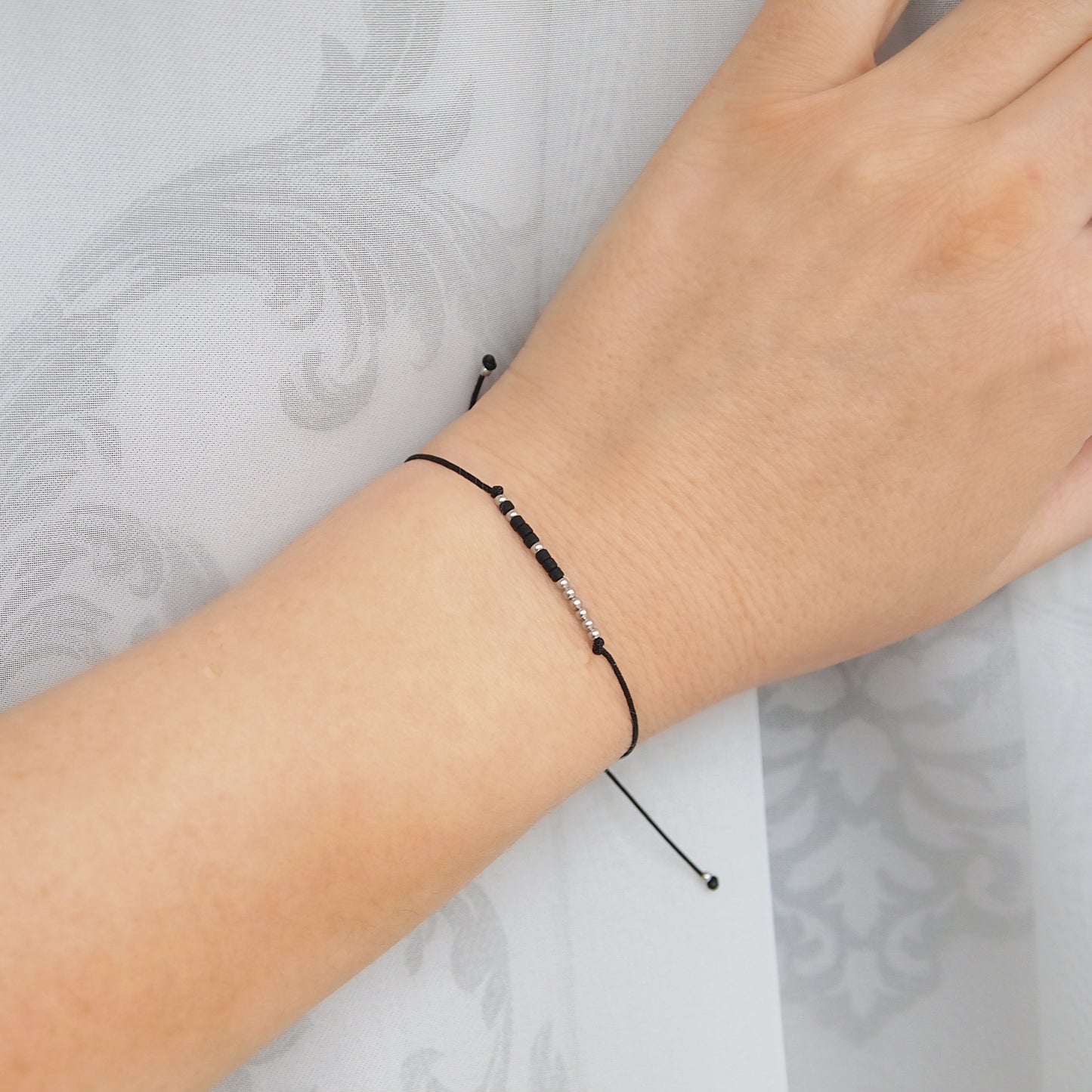 dainty personalized bracelet with morse code saying, custom jewelry