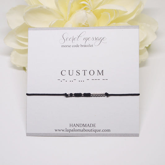 custom morse code name bracelet, personalized gift