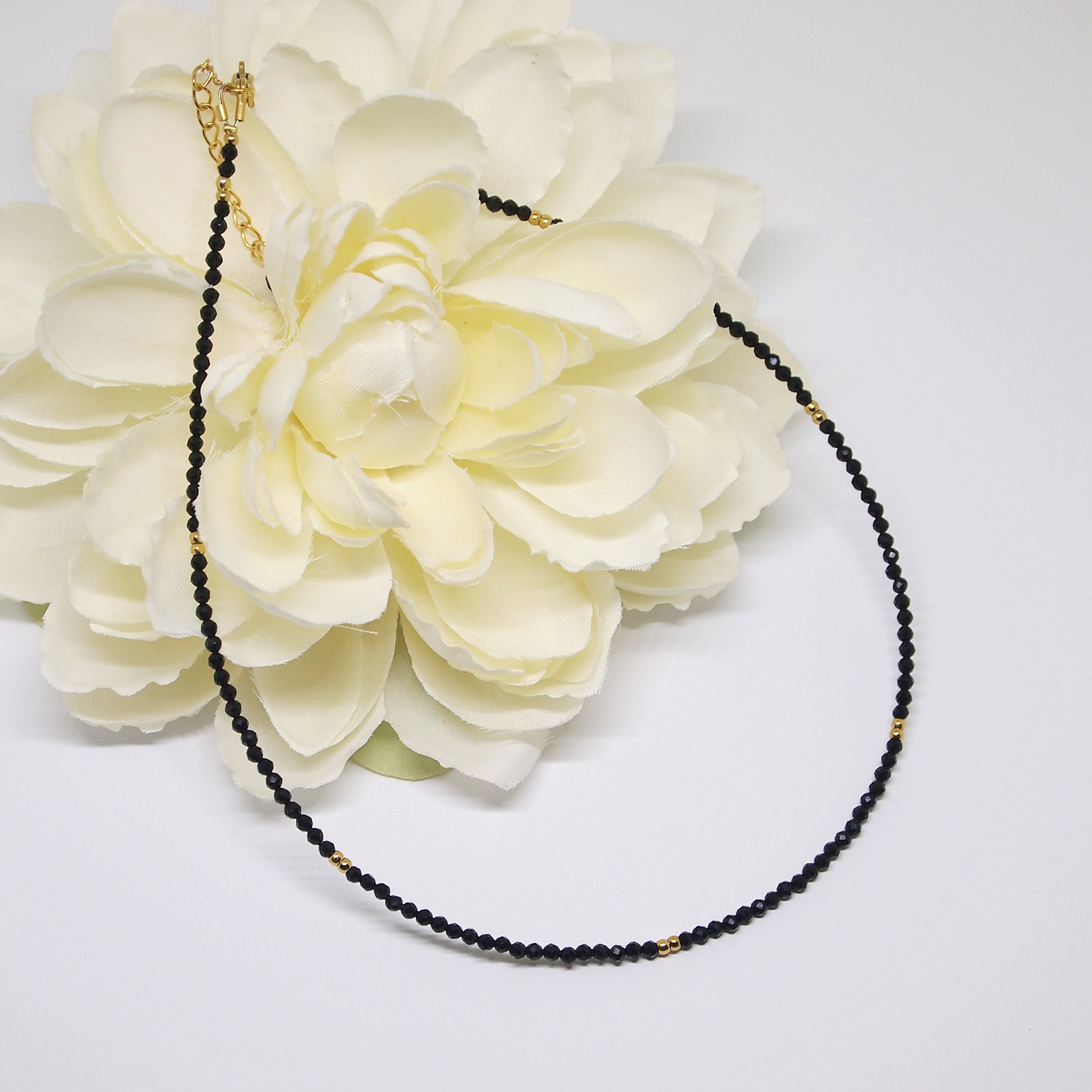 woman gemstone necklace, black tourmaline jewelry