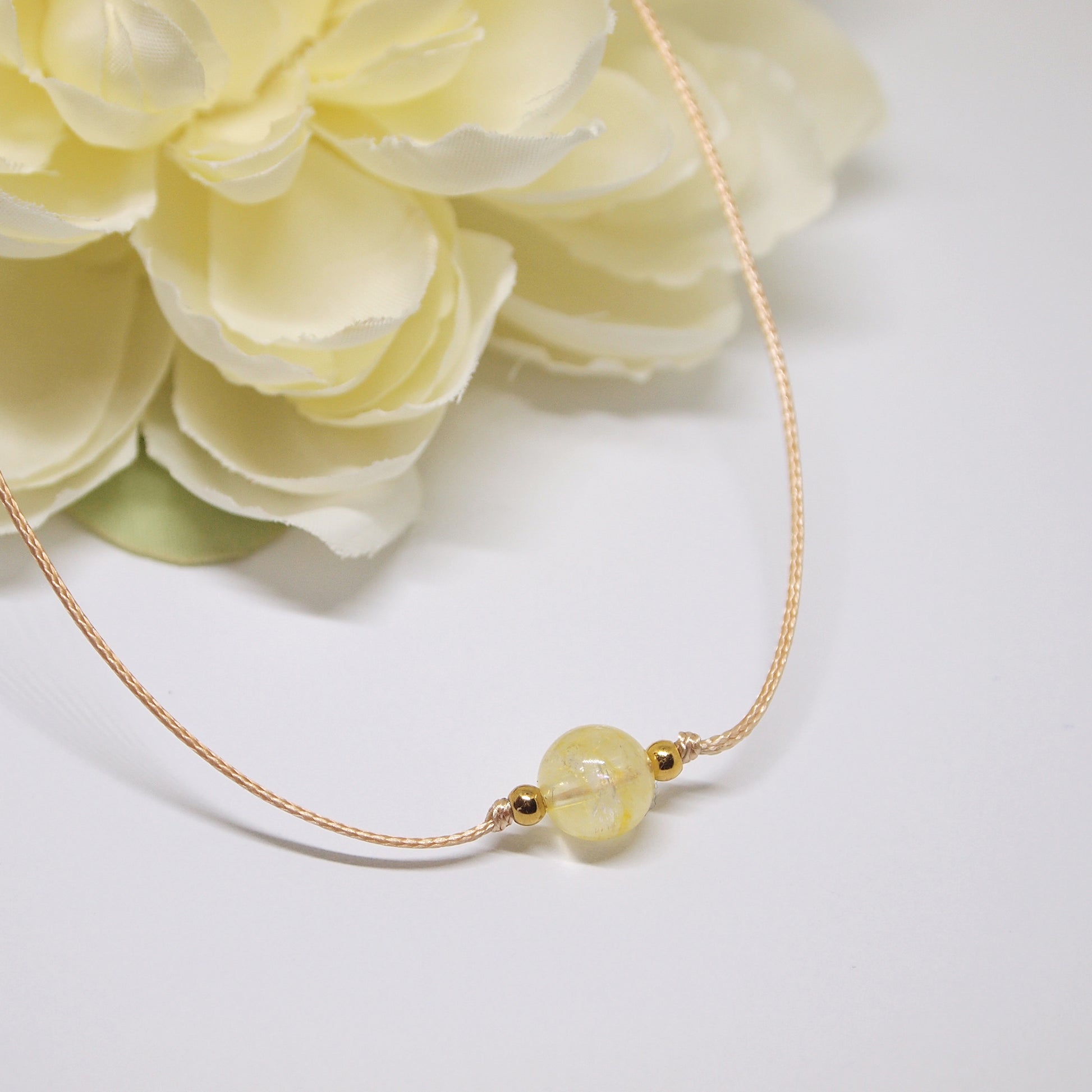 simple citrine necklace, gemstone choker