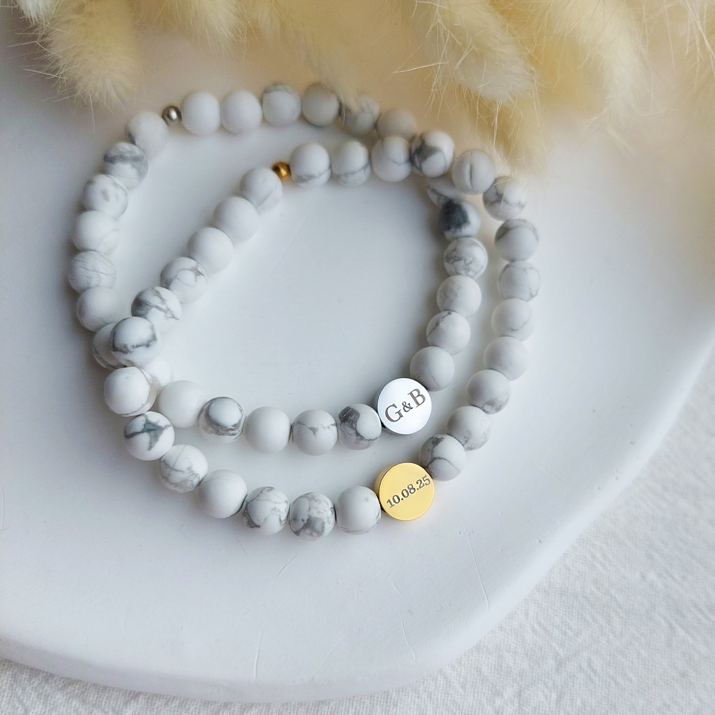 magnezīta elastīa rokassprādze ar personalizētu gravējumu