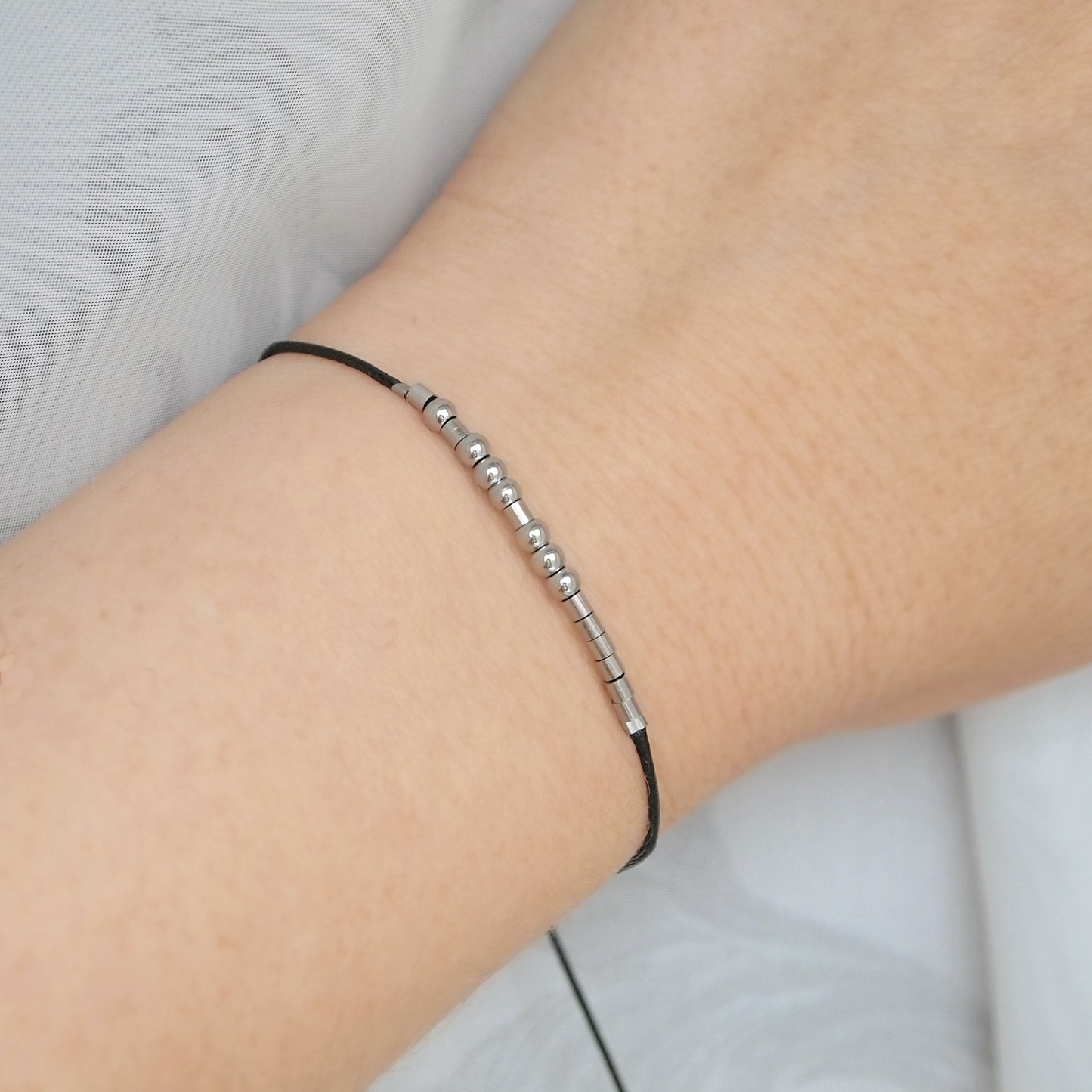 custom word morse code bracelet, personalized bracelet
