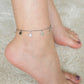 dainty woman ankle bracelet with stars
