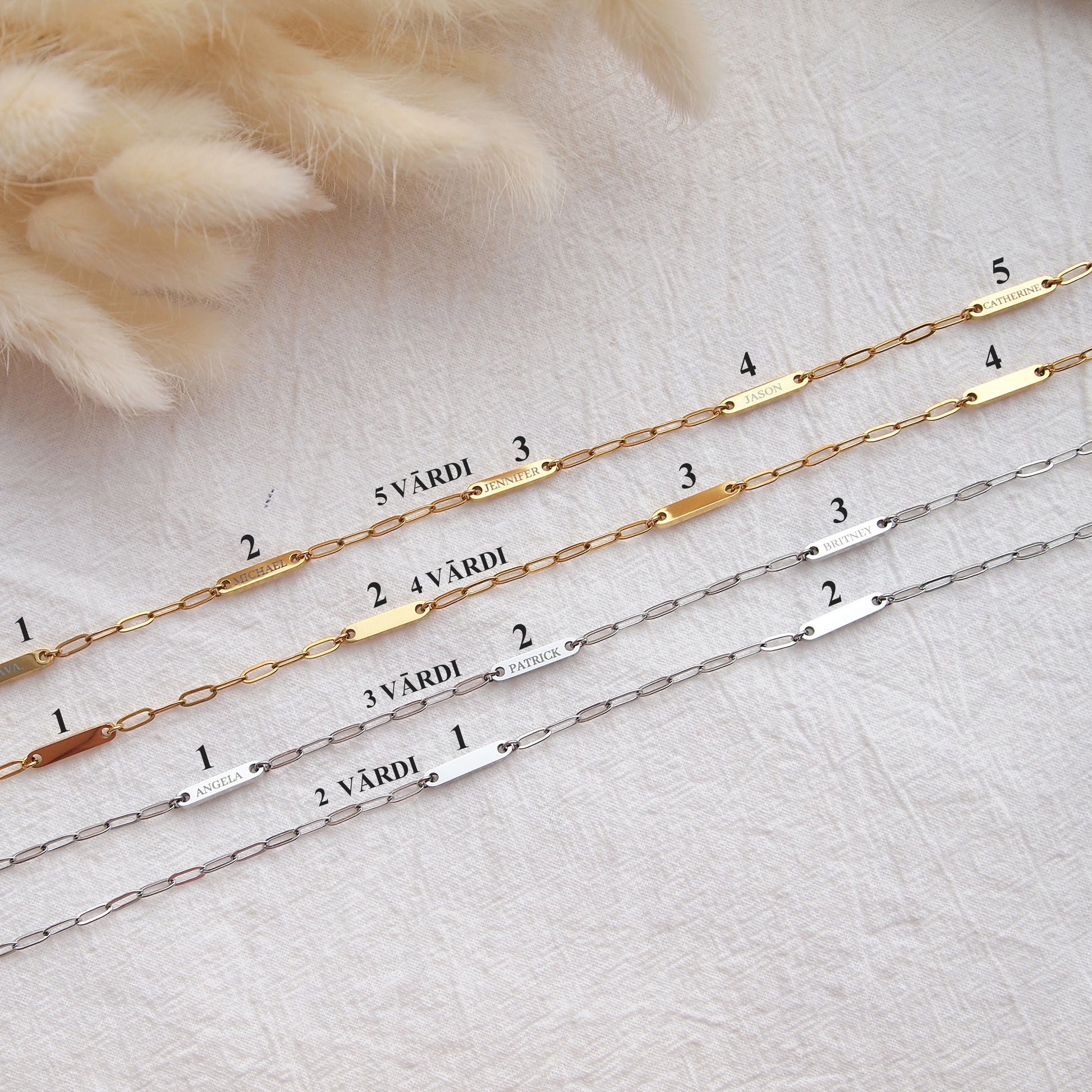 ģimenes vārdu kaklarota, ķēdīte mammai