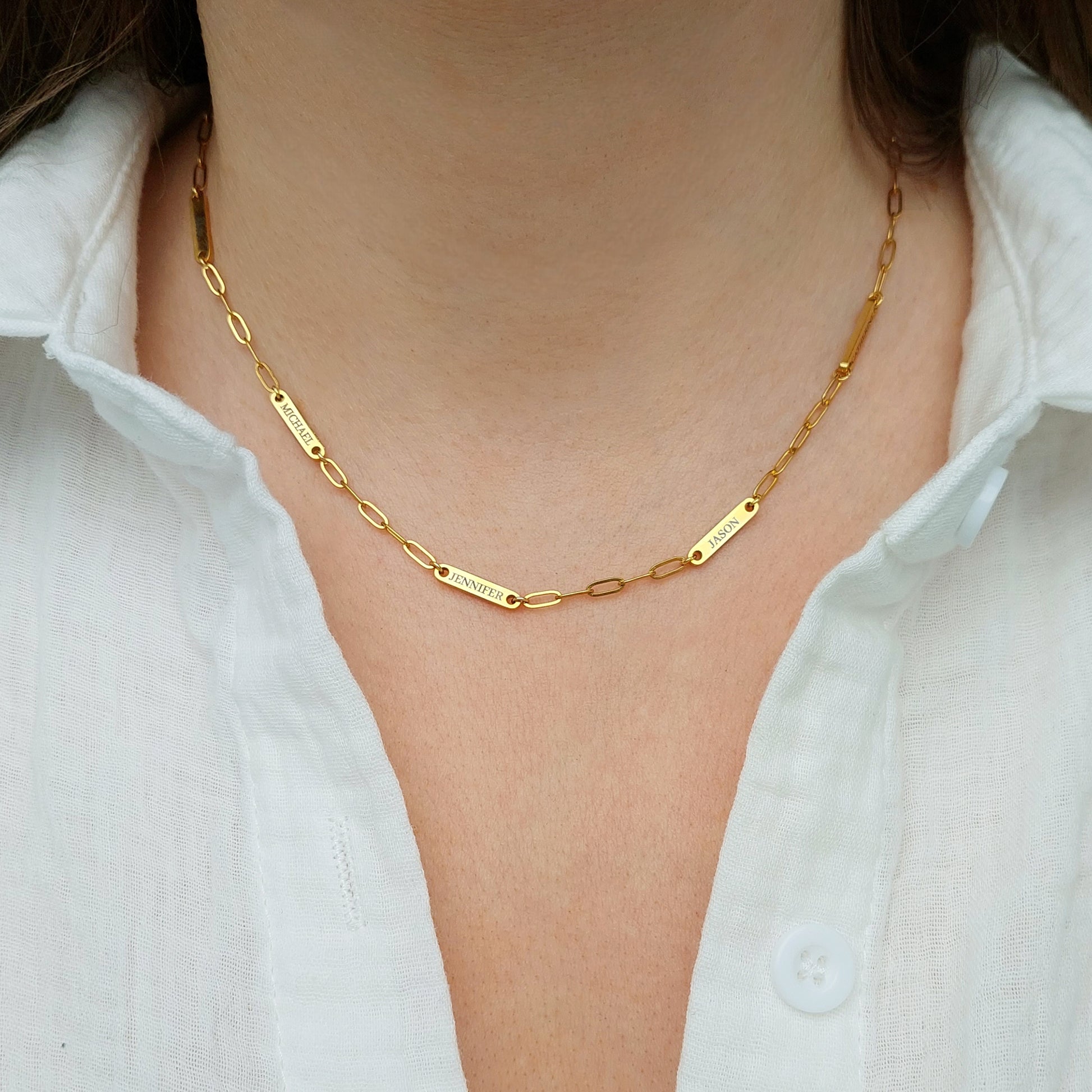 personalizēta vardu kaklarota, gimenes kaklarota