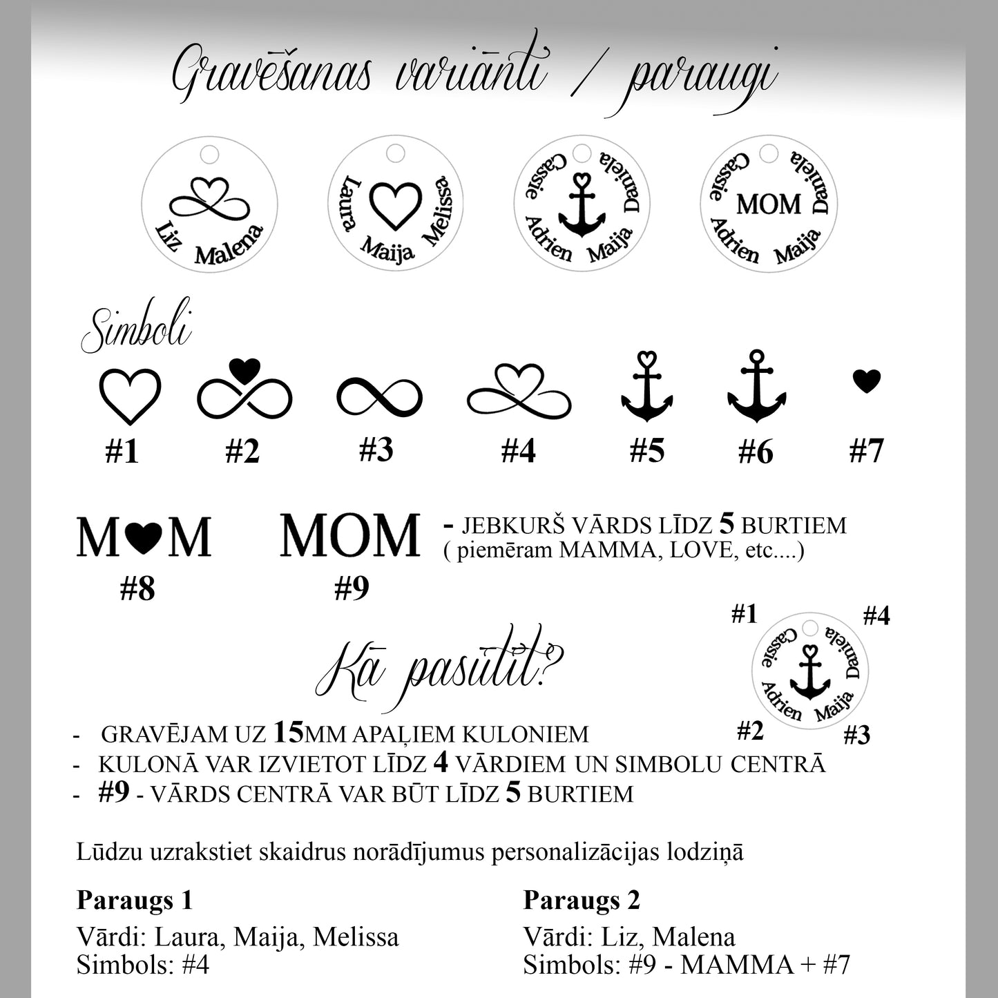 Personalizēta vārdu kaklarota